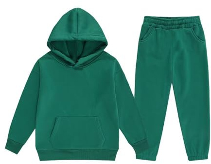 jeecoin Girls Boys Tracksuit Athletic Sweatsuits Pullover Hoodie 2 Pieces Kids Sweatshirt and Jogger Sweatpants Outfits Set
