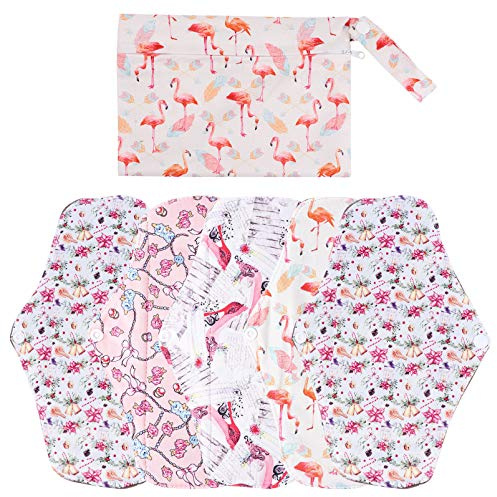 minkissy Wiederverwendbare für Period Panties Damenbinde aus Mikrofaser mit Bambuskohle Faltbar mit Stay Dry Oberfläche 5 Stück Inklusive Praktischem Aufbewahrungsbeutel Zufällige Farbe