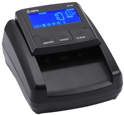 Rilevatore Verifica Banconote false Allarme Sonoro e su Display/Veloce e Affidabile con 7 Controlli/Controlla Conta Banconote Euro Dollaro Sterline Anti Contraffazione/Aggiornabile a Vita