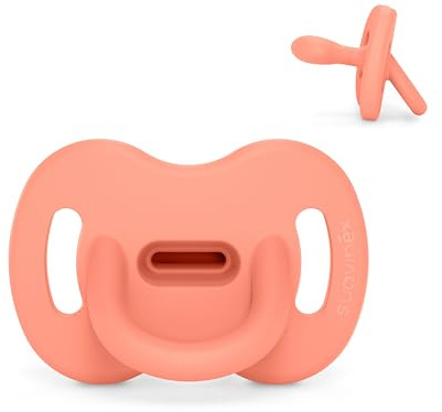 Suavinex, Silikon-Schnuller, 6/18 Monate, Physiologischer Sx Pro-Sauger, Superweich & Flexibel, Ideal zum Schlafen, Respektiert die Mundentwicklung, Colour Essence, Peach Pink