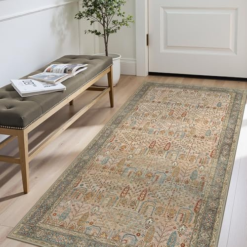 GENIMO Tapis Salon Lavable en Machine, Antidérapant, Rouge, 80X150CM