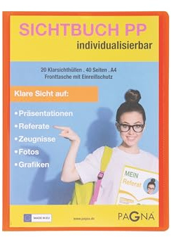 PAGNA 21013-09 Sichtbuch A4 PP School mit Fronttasche orange