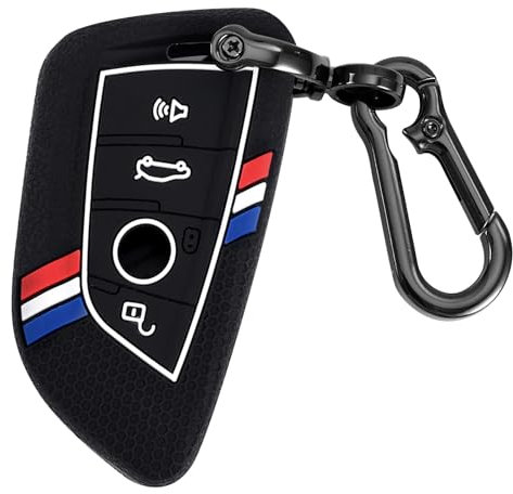 lasuroa Funda para Llavero, Protector de Silicona a Rayas Compatible con los Modelos de Vehículos 2015-2023 Series 2 4 5 6 7 X1 X2 X3 X4 X5 X6 M M5 M4 M3 M2 M1 430i 340i 840i