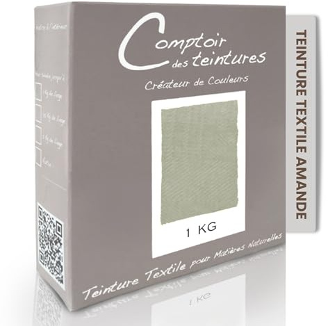 COMPTOIR DES TEINTURES – Teinture Textile – Mélange Amande (pour 1kg linge) – Teintures Durables pour Draps, Serviettes et Nappes – Facile à Utiliser en Machine à Laver ou à la Main