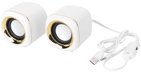 Holibanna Haut-Parleur USB 2.0 pour Ordinateur Portable Mini Enceinte Stéréo Haut-Parleur Compact pour Bureau Son Compatible Pc et Téléphone Antidérapant Plastique Solide Noir