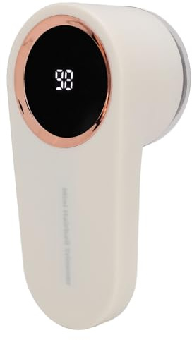 Akozon Akozon Electric Ludd Remover Rechargeble Fabric Trimmer med Digital Display för Att Enkelt Ta Bort Fuzz Från Kläder, Möbler, Tröjor, Soffor och Filtar (Grädde)
