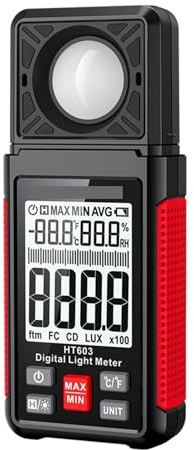 Misuratore Di Luce HT603 Misuratore Di Illuminamento Digitale Da 200000 Lux Con Misuratore Di Umidità E Temperatura Ambientale Luxmetro