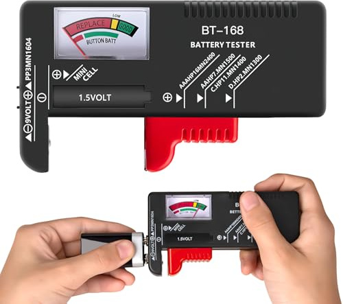 Testeur de Piles Universel Testeur Pile pour AA, AAA, C, D, 9V & Piles Bouton 1.5V Contrôleur de Tension de Batterie pour Maison et Usage Quotidien