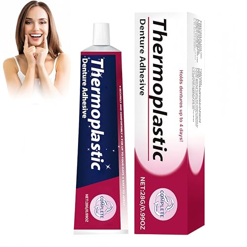 Thermoplastischer Haftkleber für Zahnprothesen, Kleber zur Zahnreparatur, komfortabler Halt für mehr Mundkomfort, einfach anzuwenden, für Voll- und Teilprothesen, 28 g (1STÜCK)