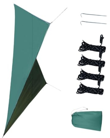 BCOATH Vela Parasole Antivento Da Esterno Oxford Spesso, Telo Ombreggiante Per Campeggio e Picnic in Giardino, Copertura Doppia Resistente Protezione Uv Verde