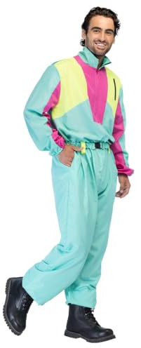 Boland – Retro Skianzug, leuchtet im Schwarzlicht, 80er-Jahre Kostüm für Herren, Apres Ski Party Outfit, Anzug für Faschingskostüme