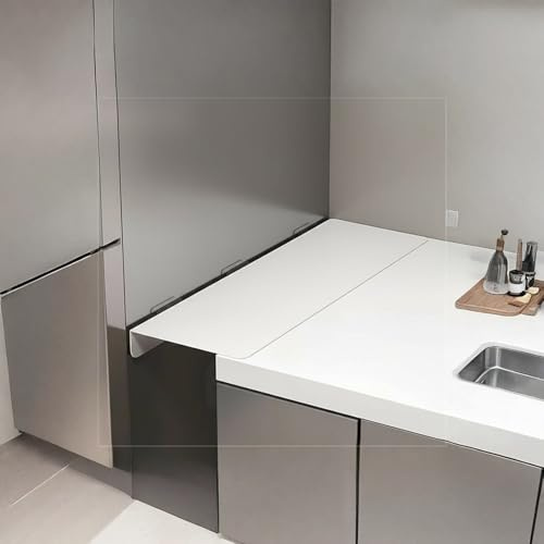 Mellanrumsbesparande kökskylskåp utan borr förlängningsbräda (vit 20 x 20 cm/7,9 x 7,9) platsbesparande köksnizare för sömlös design och enkel rengöring
