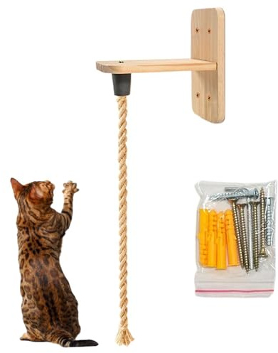 Kletterseil für Katzen 2 Meter Langes Haustierspielzeug Mit Sprungbrett | Klettergerüst Aus Naturseil Für Haustiere Geeignet Für Innen- Und Außenbereich Zum , Kratzen Für Kitten Im Haus Und