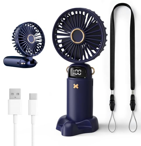 BAMCOO Ventilador Portatil pequeño mano mini ventilador | Ventilador Portatil pequeño mano mini ventilador de mesa sobremesa portatil mini recargable USB 3 Velocidades