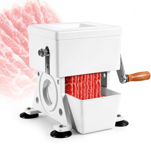 Affettatrice E Tritacarne A Manovella, Tagliaverdure Professionale, Lama In Acciaio Inox, Vassoio Di Raccolta Profondo E Piedini A Ventosa, Smontabile Per Casa, Cucina, Ristorante, Maiale, 2.0