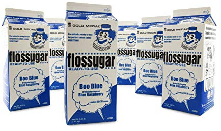 Gold Medal Blue Raspberry Cotton Candy Floss Sugar, 52 oz - 1/2 Gallon, 6 Pack