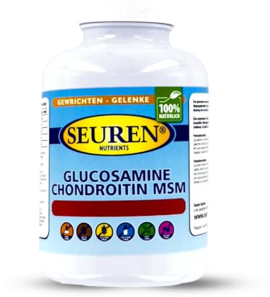 Seuren Nutrients | Glucosamina e condroitina più MSM 240 compresse | Capsule ad alto dosaggio per articolazioni sane Senza glutine | Senza lattosio Senza zucchero | 100% naturale