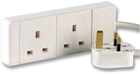 Ex-Pro 2 Gang Way 20m Metre 13A Mains Power Extension Socket Lead Cable White