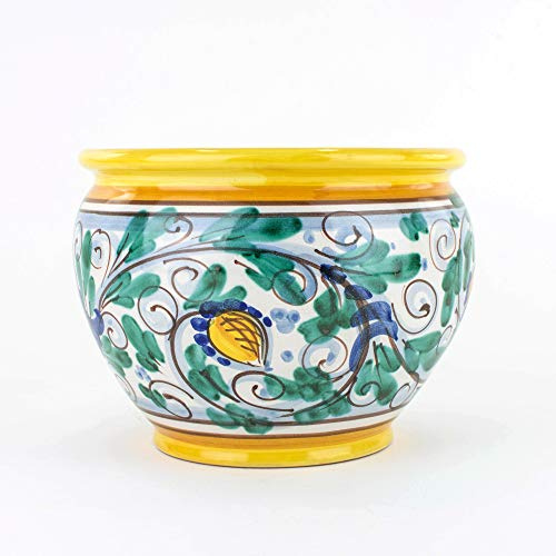CEAR ceramiche - Cache-pot porta vaso diametro cm 18 in ceramica fatto a mano