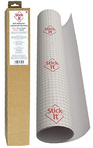 Make Your Own DIY Self-Adhesive Lampshade Backing Extra-Rigid White - UK Made