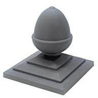8 x Linic Grey Plastic Acorn Fence Top Finials + 4 Fence Post Caps. UK Made. (GT0017) Free UK Delivery