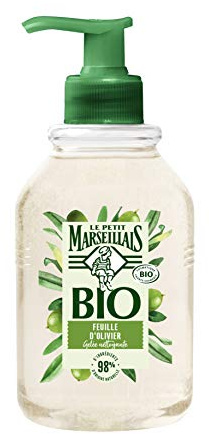 Le Petit Marseillais – Gelée Nettoyante Certifiée BIO Feuille d'Olivier (flacon-pompe de 290 ml) – Savon liquide mains avec 98 % d'ingrédients d'origine naturelle – Savon sans sulfate ni colorant