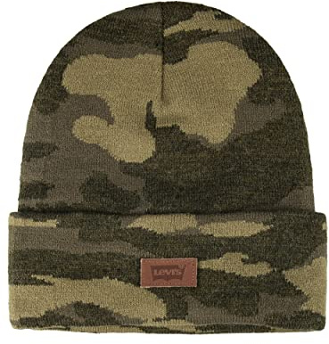 Levi'S Gorro Unisex clásico de Punto cálido con Forro Polar para Hombre y Mujer, Camuflaje Color Sólido, Talla única