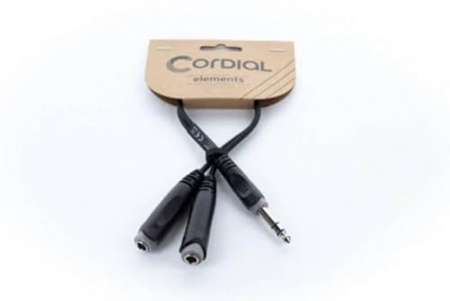 Cordial - Cavo Adattatore Y Jack 6,3 mm TRS Maschio a 2 x TRS Femmina - Stereo-Bilanciato - 0,3 m - Rame OFC - Audio Professionale (EY 0,3 VKK)