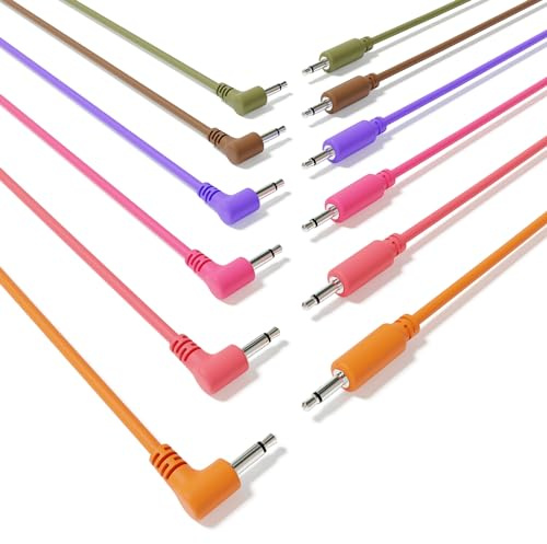 ExcelValley - 6B-Pack Hybrid Mono Modular Patchkabel TS 3,5mm 1/8Eurorack Synth Synthesizer [45cm 18]