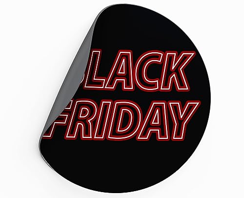 Olmedo Servicios Integrales Vinilos de Descuento Black Friday 50x50 cm - Cartel Adhesivo Ofertas