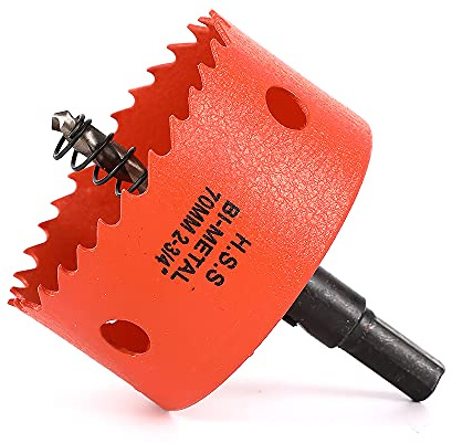 Dribotway Bi-Metall Lochsäge 2-3/4'' 70mm,M42 HSS Schneller Lochschneider,mit 1 Schaft und 1 Bohrer,Für Trockenbaumaterialien, Holz, Kunststoffe und Metalle, Schnitttiefe