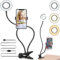 Retoo Ring Light con Supporto per Telefono LED da 4 pollici per selfie con treppiede e supporto per cellulare, luce ad anello per fotocamera con 3 modalità e 10 luminosità, dimmerabile, fotografia