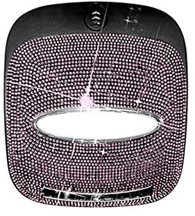 Kristall-Autotaschentuchhalter,Asudaro Multifunktion Auto-Tissue-Box Bling Bling Parkkarte Auto Papiertaschentuchbox kreative Auto Taschentuchtasche Universal Auto Taschentuchbox für Auto SUV,Rosa