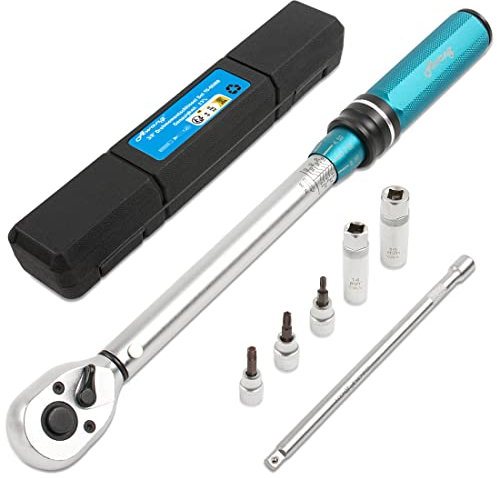 Awang Drehmomentschlüssel 3/8 Fahrrad Motorrad Auto 10-60 Nm Drehmomentschlüssel Set,±3% Fehlergenauigkeit, 72 Zähne mit Verlängerungsstange, Magnetische Zündkerzenhülse