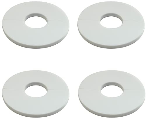 4 Stück Abdeckrosetten für Heizungsrohre und Geländer, 2-teilig aus edlem Acryl | Einfache Montage + ultraflache starke Klebefolie |Heizungsrohr Abdeckung Rohrverkleidung Rohrabdeckung Rohrrosette…