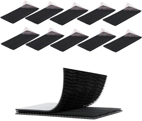 3M Dual Lock Nastro Adesivo a Forma di Fungo Nero 5 cm x 10 cm 10 Pcs | con Chiusura a Strappo, Resistente, con Chiusura Richiudibile, per Porta Pass ez da Interno