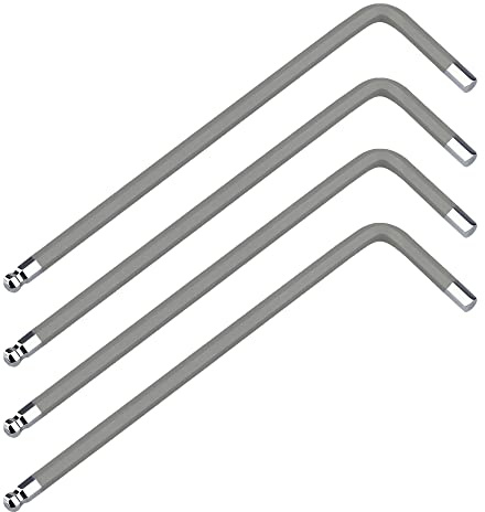 FOCMKEAS 4 PCS 1.5mm Ball End Hex Key Allen Wrench,Internal Hexagonal Wrench, L Shaped Long Arm S2 Steel Repairing Tool，Grey