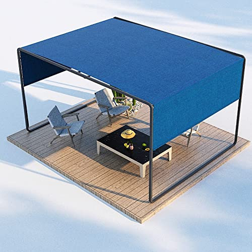 ZZYYZZ Pergola d'extérieur de 10 pi x 10 pi avec lumière, auvent Pare-Soleil sur Le Dessus et Les côtés, auvent latéral à Hauteur réglable de 1,6 m, Cadre en Aluminium,Bleu