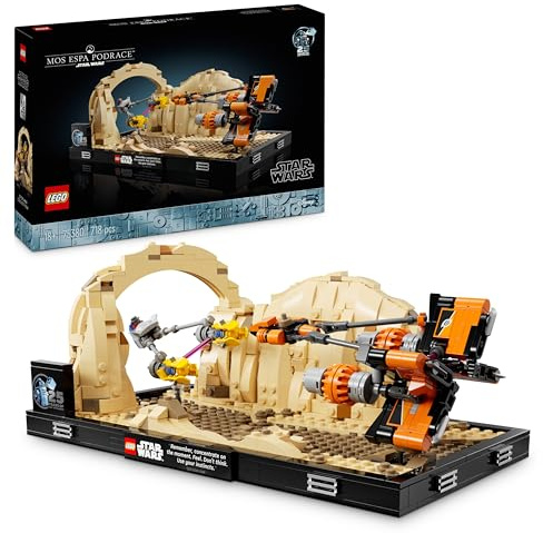 LEGO Star Wars Podrennen in Mos Espa – Diorama, Set für Erwachsene, Die dunkle Bedrohung Modellbausatz, enthält Anakin Skywalker's Podracer, Sammlerstück, Geschenke für Männer und Frauen 75380