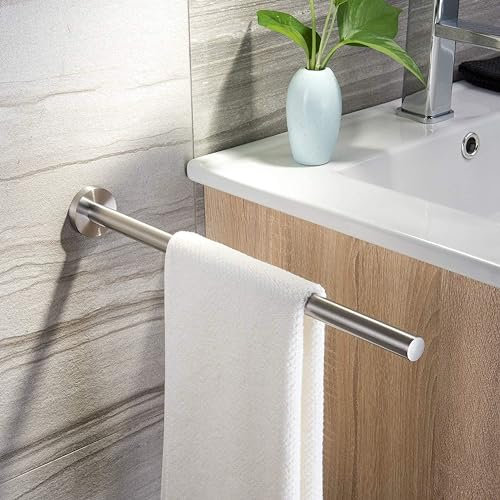 AURETS Toalleros de Baño sin Taladro Resistente al Agua - Toallero Adhesivo Baño de Acero Inoxidable - Toallero Adhesivo con Opción para Atornillar - Colgador Toalla Baño Adhesivo 40CM