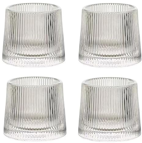 NobeOnbe 4st roterande whiskyglas, hem retro hammare mönstrat glas, kristallglas roterande vinkopp 150ml,B