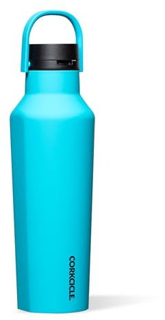 Corkcicle Sport Canteen 20 oz Triple Insulated Bottle, Capri Blue | Cold Up to 25 Hours, Hot Up to 12 Hours, Triple Insulated, Spill-Proof Cap, Wide Mouth for Ice, Capri Blue Finish