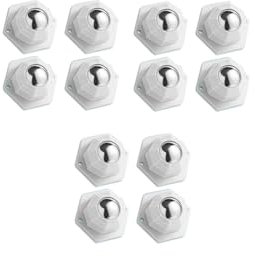 Lenkrollen Selbstklebende Möbelrollen, universell drehbar, ohne Bohren, leise, kleine Kugelrolle for Aufbewahrungsboxen, Nachttische und andere leichte Möbel (Tragfähigkeit 100 kg)(White,12 pcs)