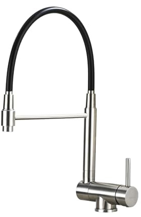 BuntHaus Robinet Cuisine Rabattable, Mitigeur Cuisine sous Fenêtre Pliable, Mitigeur Evier Cuisine Rotatif à 360°, Acier Inoxydable 304 Brossé (Argent)