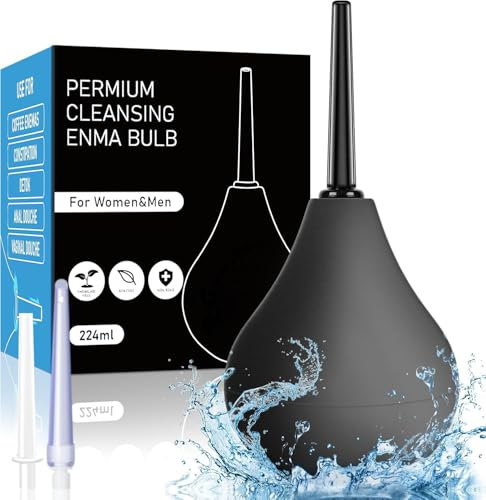 Anal dusche Klistier zur darmspülung - Irrigator darmspülung • Intimdusche zur Analdusche und Vaginaldusche analdusche für mann&frau mit 3 x abnehmbare, komfortable Düsen 224ML(Schwarz)