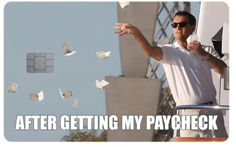WORKIRAN Meme Kreditkarten Aufkleber | Transport, Debitkarte, Kreditkarte | Abdeckung & Personalisierung von Bankkarten | Blasenfrei, schlank, wasserdicht