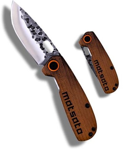 Matsato Taschenmesser Klappmesser. Outdoor Messer, Pocket Knife, Scharfes Messer Geschenke für Männer, Klingenlänge 65mm