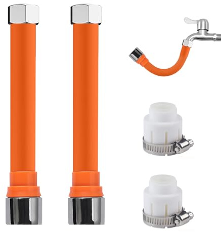 KASESSS 2 Stück Wasserhahn Verlängerung, 360° Drehbarer Wasserhahnverlängerung, Wasserhahn Schlauch Verlängerung, Flexibler Wasserhahn, Verlängerung Wasserhahn für Zuhause Küche Badezimmer Waschbecken