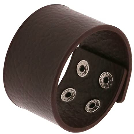 Bracciale Cuoio Uomo,Braccialetto Da Polso Largo In Pelle Semplice E Intrecciato A Mano, Braccialetti Regolabili In Pelle Con Anello Alla Moda, Per Uomo E Donna, Marrone Scuro