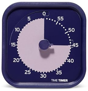 Time Timer MOD Home - Metallic Series - Individual Sized 60 Minute Visual Countdown Timer for ADHD, Adults, Students, and Pomodoro with Silent Operation (Metallic Indigo)